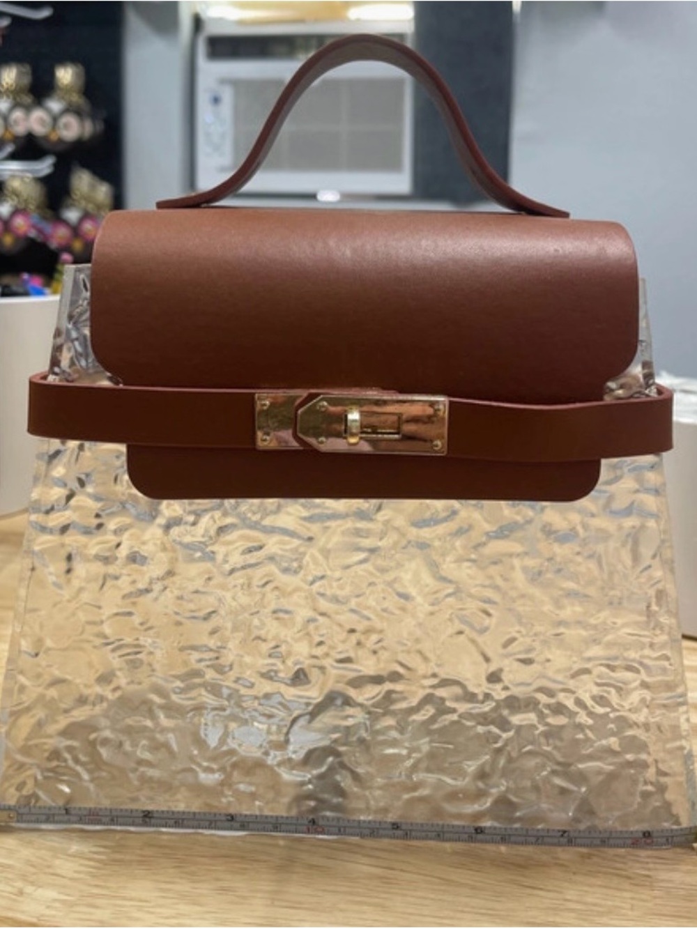 Cute functional acrylic purse / purse shaped storage box